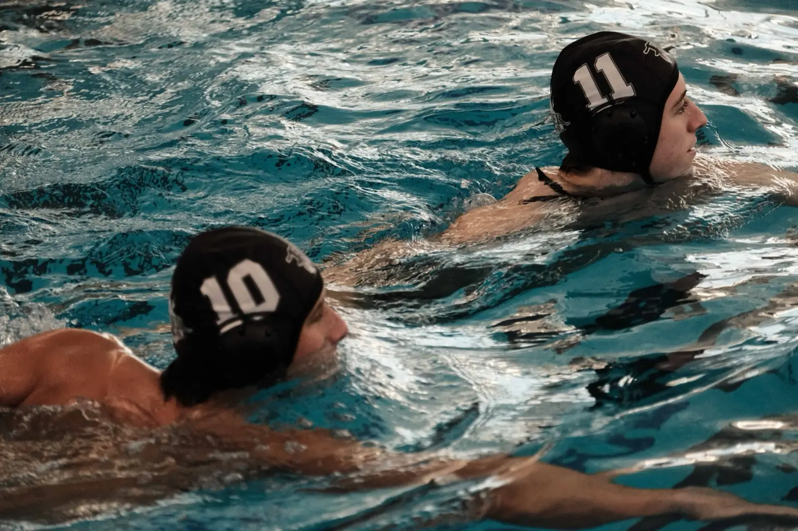 Two players fighting for position at close range
