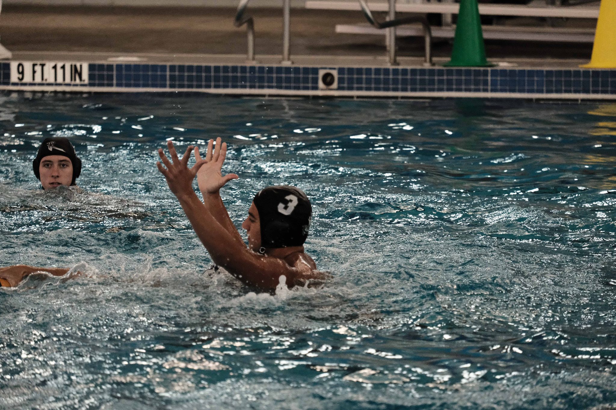 A defender blocking a shot