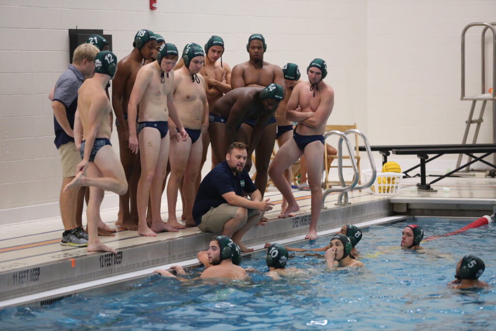 Mercyhurst men's water polo action, Sept. 9, 2018. (Photo by Ed Mailliard)